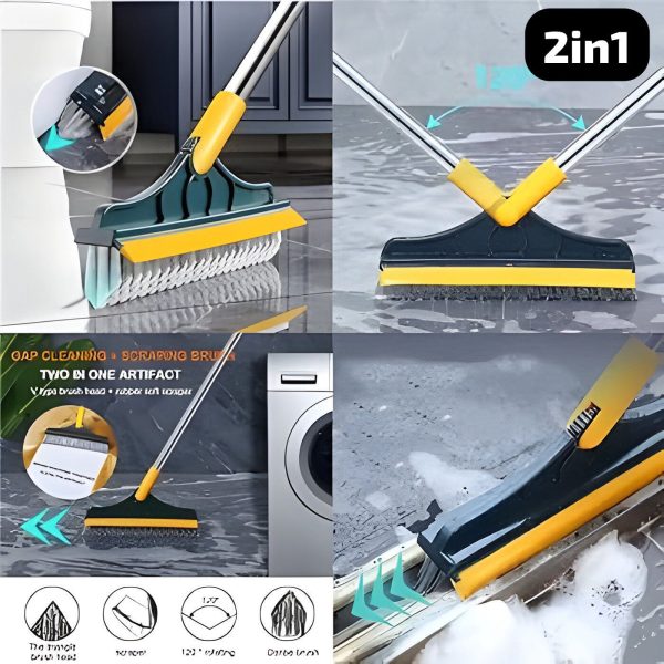 2 In 1 Floor Cleaning Brush Bathroom Tile Windows Floor Cleaning Brush With 120° Rotatable Head – Multipurpose Bathroom Floor Cleaning Brush – Floor Brush Scrubber
