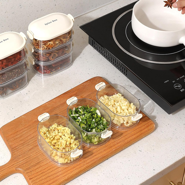 4 Layers Seasoning Spice, Seasoning Storage Box, Multi Tableware Set Accessories For Outdoor