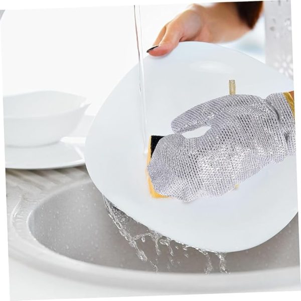 1 Pcs Multipurpose Wire Dishwashing Gloves Anti-heat Aluminium Gloves