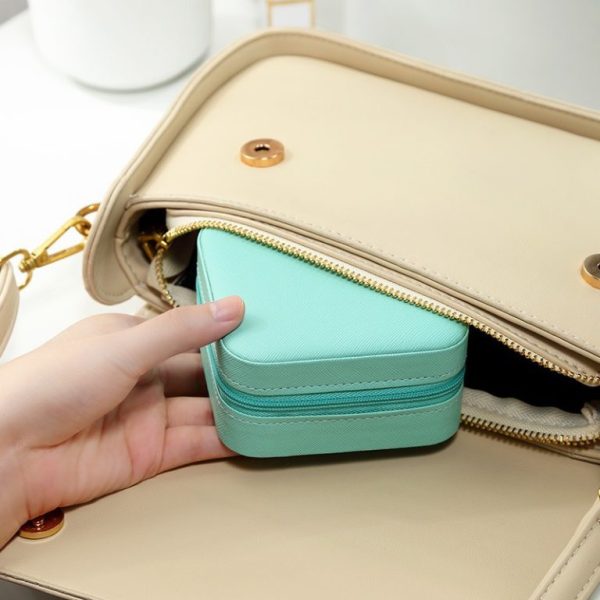 Women Compact Travel Leather Jewelry Organizer Box