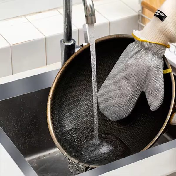 1 Pcs Multipurpose Wire Dishwashing Gloves Anti-heat Aluminium Gloves