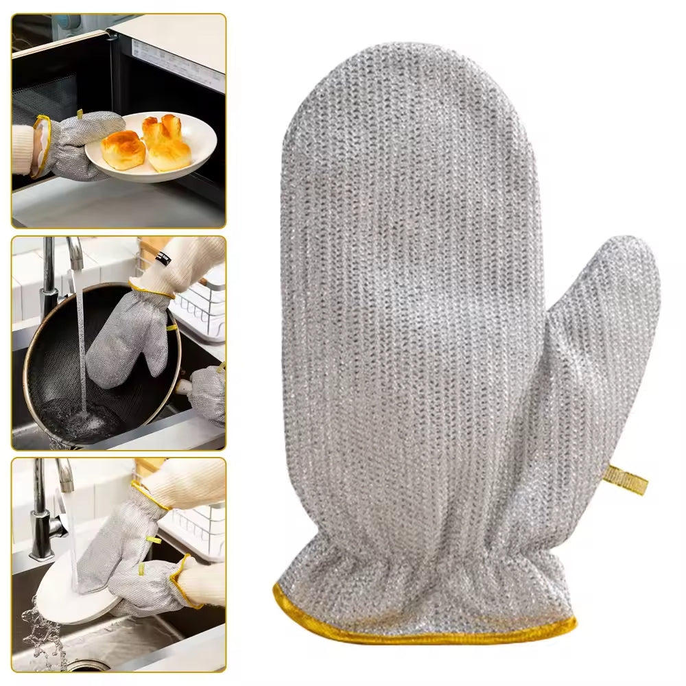 1 Pcs Multipurpose Wire Dishwashing Gloves Anti-heat Aluminium Gloves