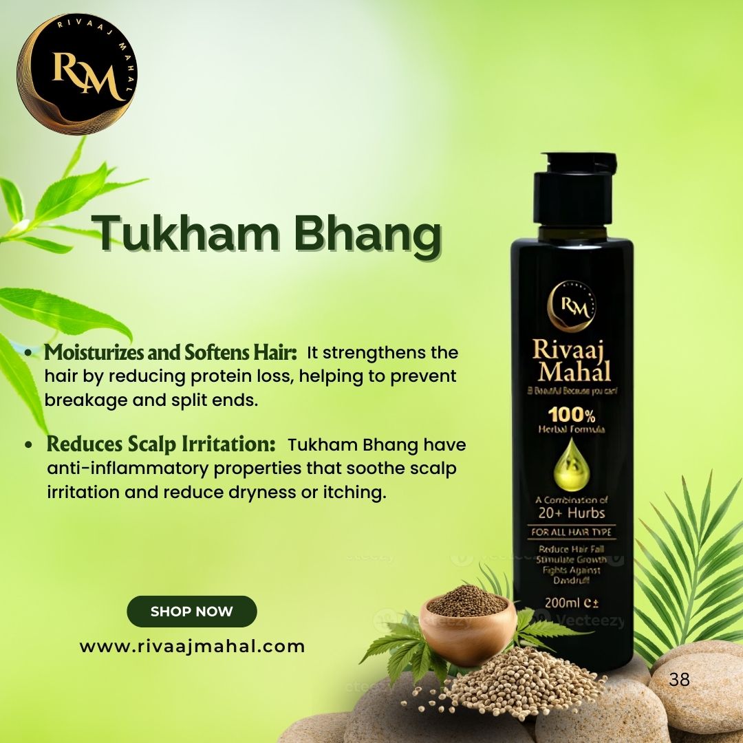 Rivaaj Mahal – 100% Natural Hair Oil Formula + Charcoal Black Shine Conditioner, 2-in-1 Hair Care Combo.
