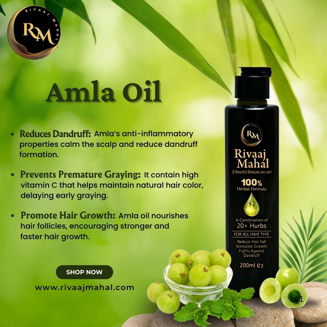 Rivaaj Mahal – 100% Natural Hair Oil Formula + Charcoal Black Shine Conditioner, 2-in-1 Hair Care Combo.