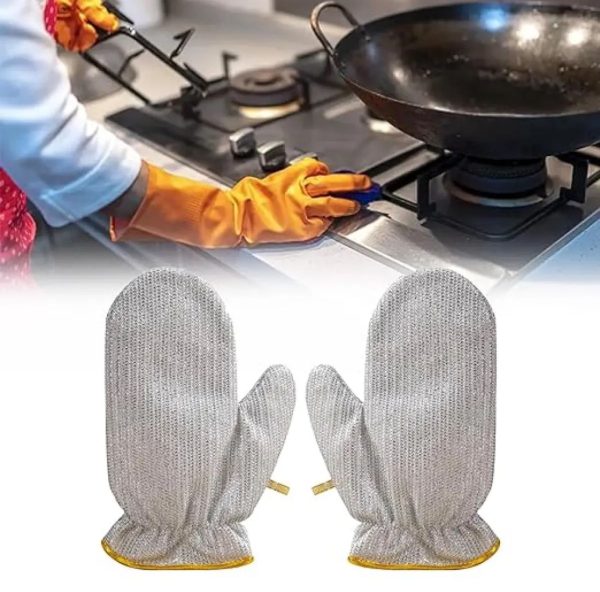 1 Pcs Multipurpose Wire Dishwashing Gloves Anti-heat Aluminium Gloves