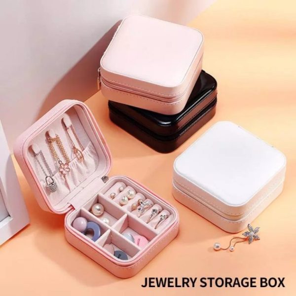 Women Compact Travel Leather Jewelry Organizer Box