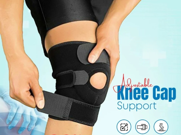 Knee Cap Support. Adjustable Sports Leg Knee Brace Wrap and Protector.
