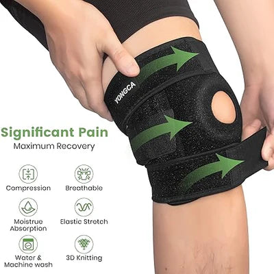 Knee Cap Support. Adjustable Sports Leg Knee Brace Wrap and Protector.