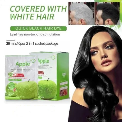 Apple Ammonia Free Black Hair Cream | 30ml X 10 Pcs