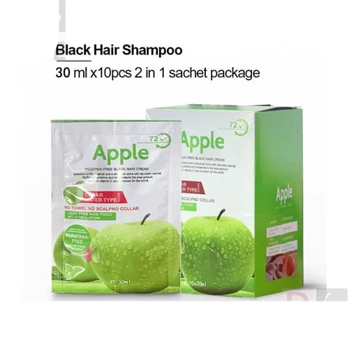 Apple Ammonia Free Black Hair Cream | 30ml X 10 Pcs