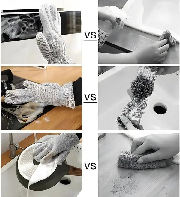 1 Pcs Multipurpose Wire Dishwashing Gloves Anti-heat Aluminium Gloves
