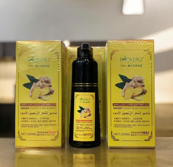 Mokeru Ginger Extract Black Hair Dye Shampoo 200 ML