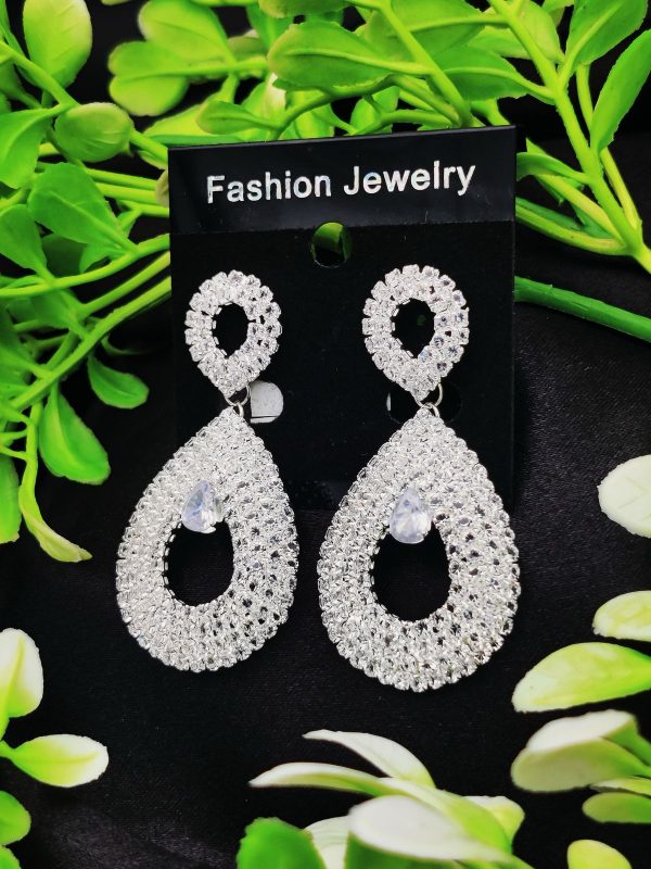 Imported Radiant Tear-Drop Crystal Earrings | Luxury Artificial Earrings