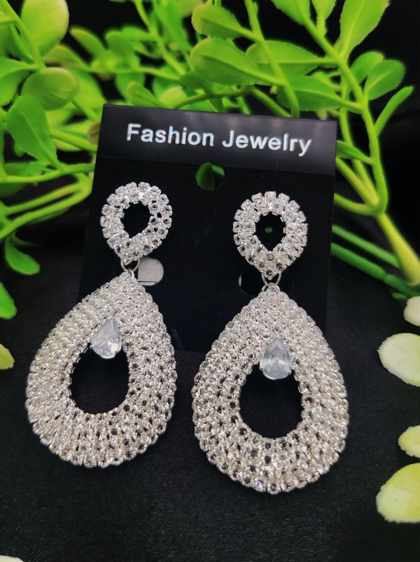 Imported Radiant Tear-Drop Crystal Earrings | Luxury Artificial Earrings