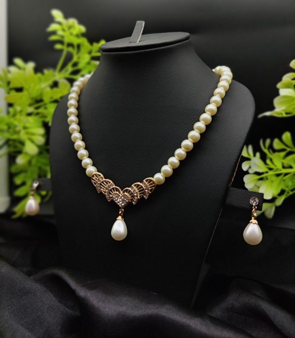 Timeless Pearl Elegance Necklace Set With Drop Earrings | Girls & Women Fashion
