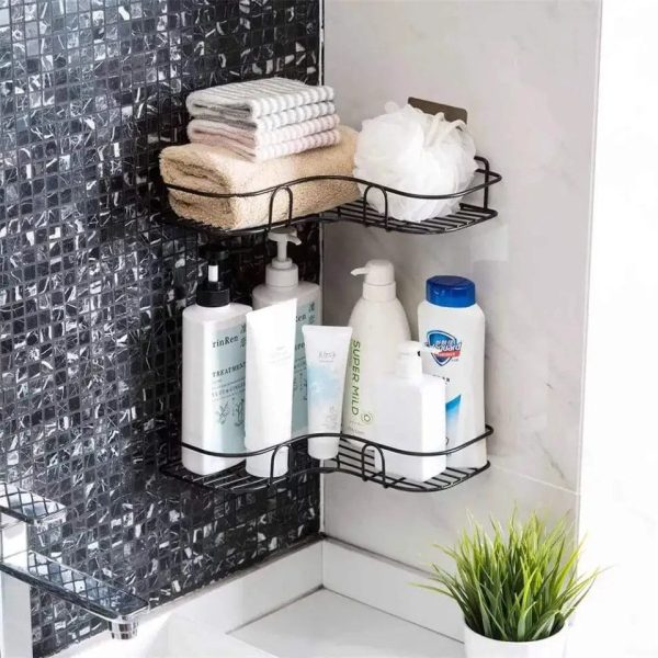 Metal Corner Rack For Bathroom & Kitchen | Bathroom Metal Shelf Organizer | Storage Rack Corner Frame Shampoo Storage Holder