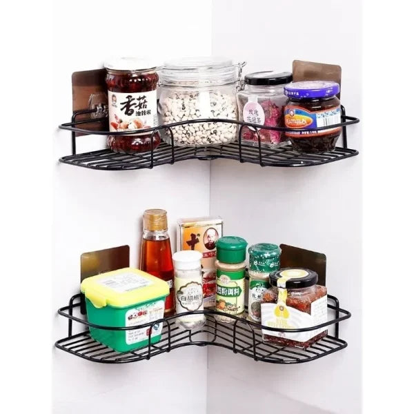 Metal Corner Rack For Bathroom & Kitchen | Bathroom Metal Shelf Organizer | Storage Rack Corner Frame Shampoo Storage Holder