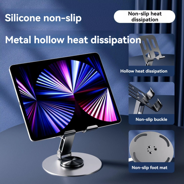 Mobile Stand – Mobile Phone Holder Broadcast Mobile Phone Holder 360 Degree Rotation Adjustment Folding Lazy Tablet Desktop Mobile Phone Holder – Stainless Steel