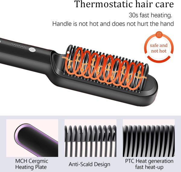 Multifunctional Hair Straightener Brush Heated Brushes Ceramic Anti-scald Hair Straightening Hot Comb Hair Care Fast HeatingProduct