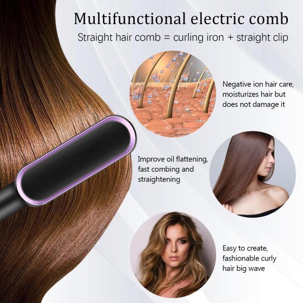 Multifunctional Hair Straightener Brush Heated Brushes Ceramic Anti-scald Hair Straightening Hot Comb Hair Care Fast HeatingProduct