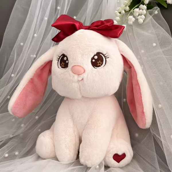 Princess Style Bow Bunny Rabbit Plushie | Fluffy & Soft Stuffed Animal Plush Toy For Kids – 22 Cm