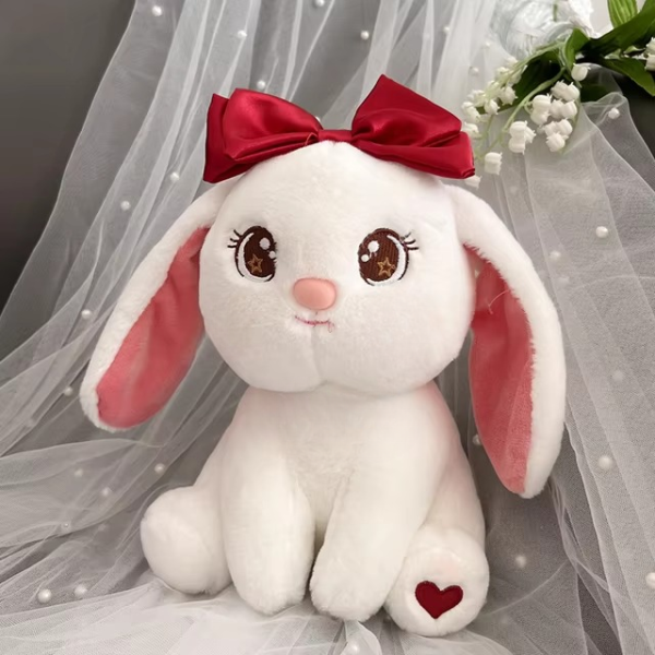 Princess Style Bow Bunny Rabbit Plushie | Fluffy & Soft Stuffed Animal Plush Toy For Kids – 22 Cm