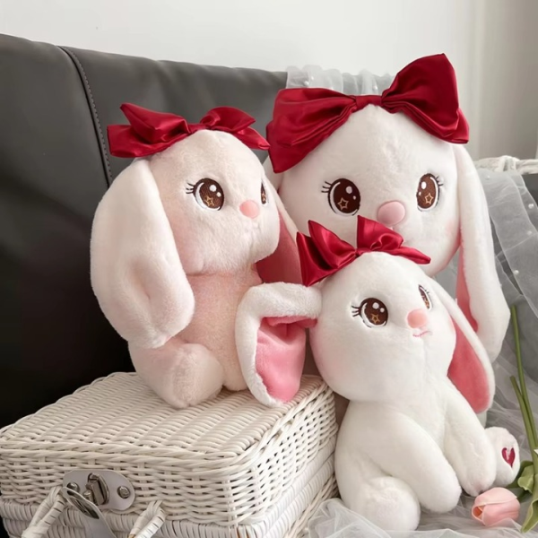 Princess Style Bow Bunny Rabbit Plushie | Fluffy & Soft Stuffed Animal Plush Toy For Kids – 22 Cm