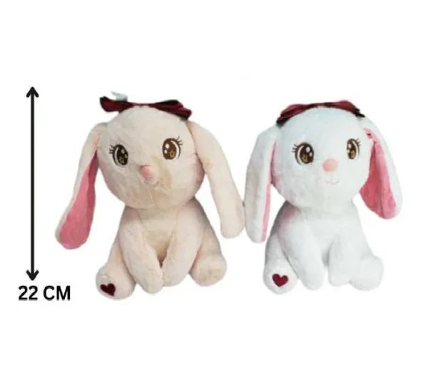 Princess Style Bow Bunny Rabbit Plushie | Fluffy & Soft Stuffed Animal Plush Toy For Kids – 22 Cm