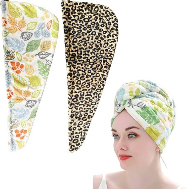 Terry Cotton Printed Hair Towel Quick‑dry Multicolor Wrap