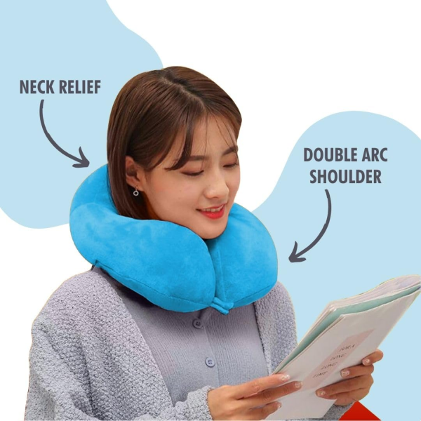 Portable Travel Neck Pillows For Adults – Neck Pillow For Flight, Car & Home – Random Color