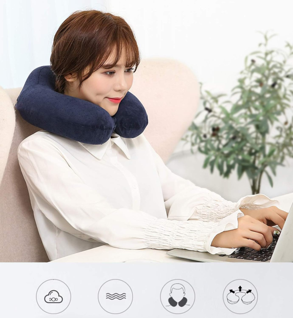 Portable Travel Neck Pillows For Adults – Neck Pillow For Flight, Car & Home – Random Color
