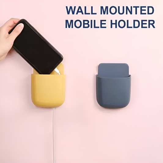 Wall Mounted Mobile And Remote Holder | wall Mounted Storage Case For Remote, Toothbrush, Mobile Phone Plug Holder | Multifunctional Storage Holder