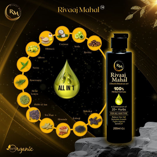 Rivaaj Mahal Hair Oil For Men & Women. 100% Thickness & Long Hair.