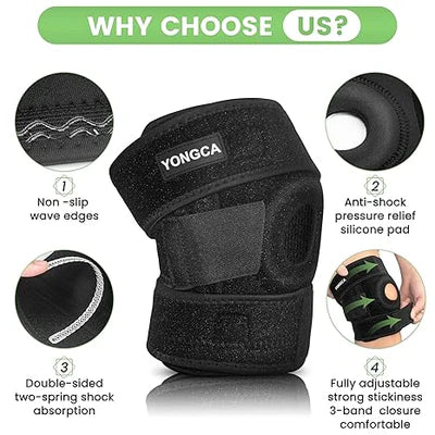Knee Cap Support. Adjustable Sports Leg Knee Brace Wrap and Protector.