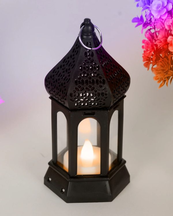 Antique Black Candle Lamp Atmosphere Decoration Creative Gift Hexagonal Wind Lamp