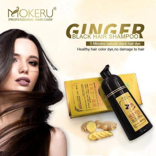 Mokeru Ginger Extract Black Hair Dye Shampoo 200 ML