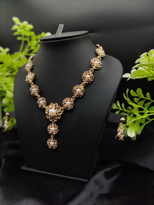 Majestic Pearl Flower Necklace Set 🌸✨ | Best Quality Necklace For Girls & Women | Artificial Jewellery