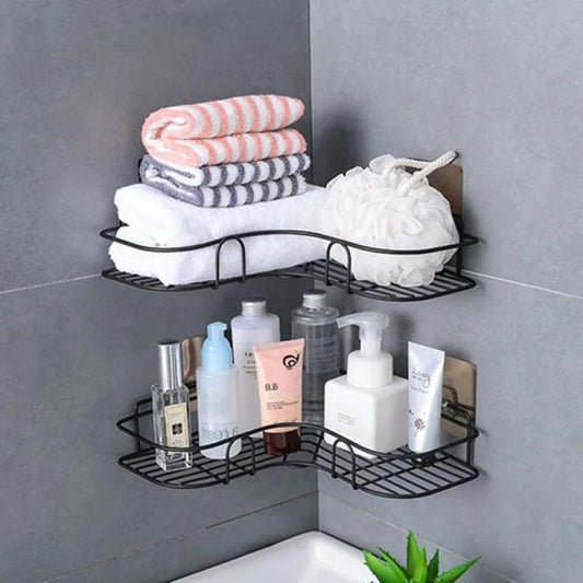 Metal Corner Rack For Bathroom & Kitchen | Bathroom Metal Shelf Organizer | Storage Rack Corner Frame Shampoo Storage Holder
