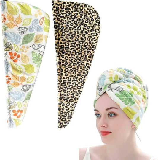 Terry Cotton Printed Hair Towel Quick‑dry Multicolor Wrap